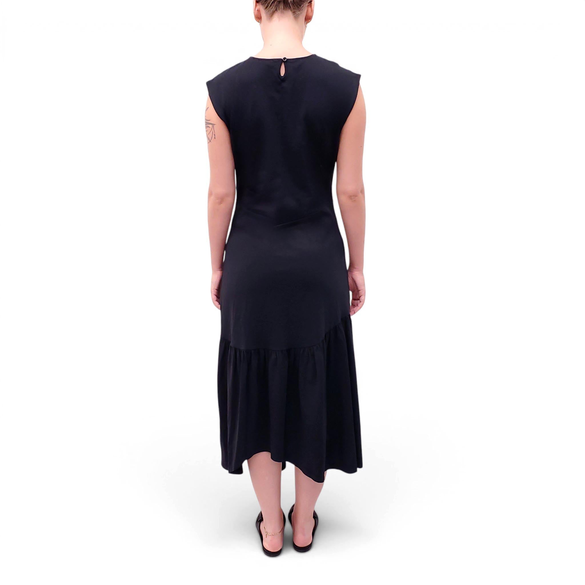 FRAME BLACK JERSEY COTTON DRESS - SIZE L