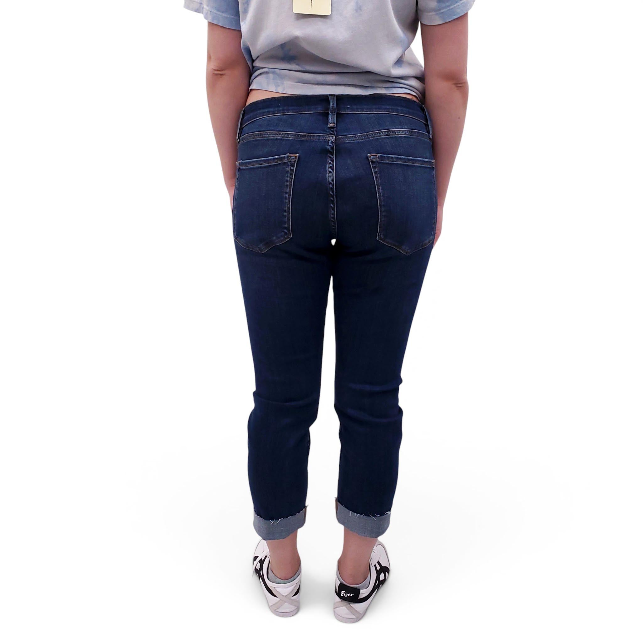 FRAME DARK WASH ‘LE GARÇON’ CUFFED JEANS - SIZE 30