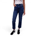 FRAME MEDIUM BLUE WASH 'THE RULER CROP' JEANS - SIZE 26