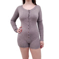 FRANKIES BIKINIS GREY KNIT ROMPER - SIZE L