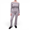 FRANKIES BIKINIS GREY RIBBED PANTS SET - SIZE XS/L