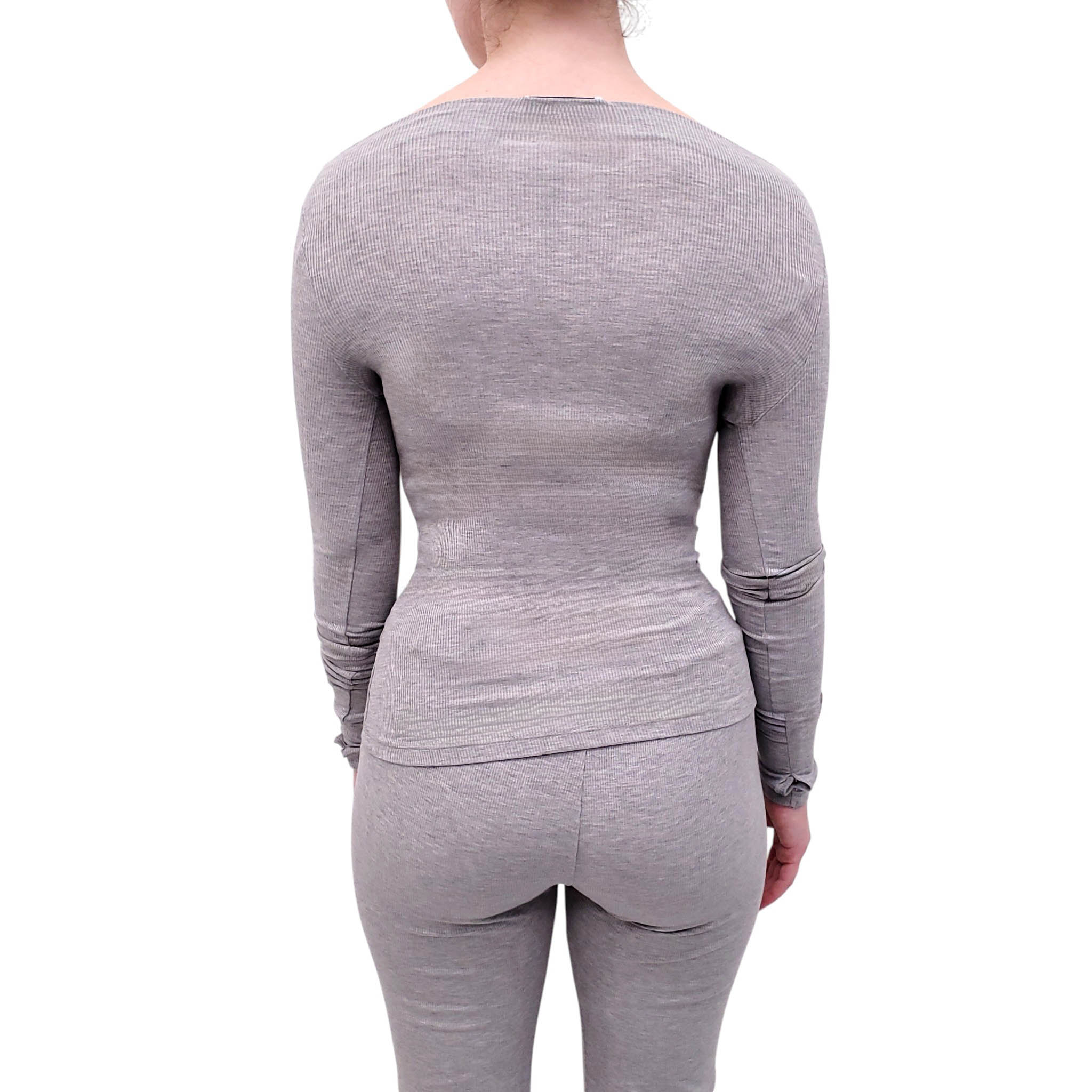 FRANKIES BIKINIS GREY RIBBED PANTS SET - SIZE XS/L