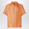 Fendi Orange Silk Shirt Men