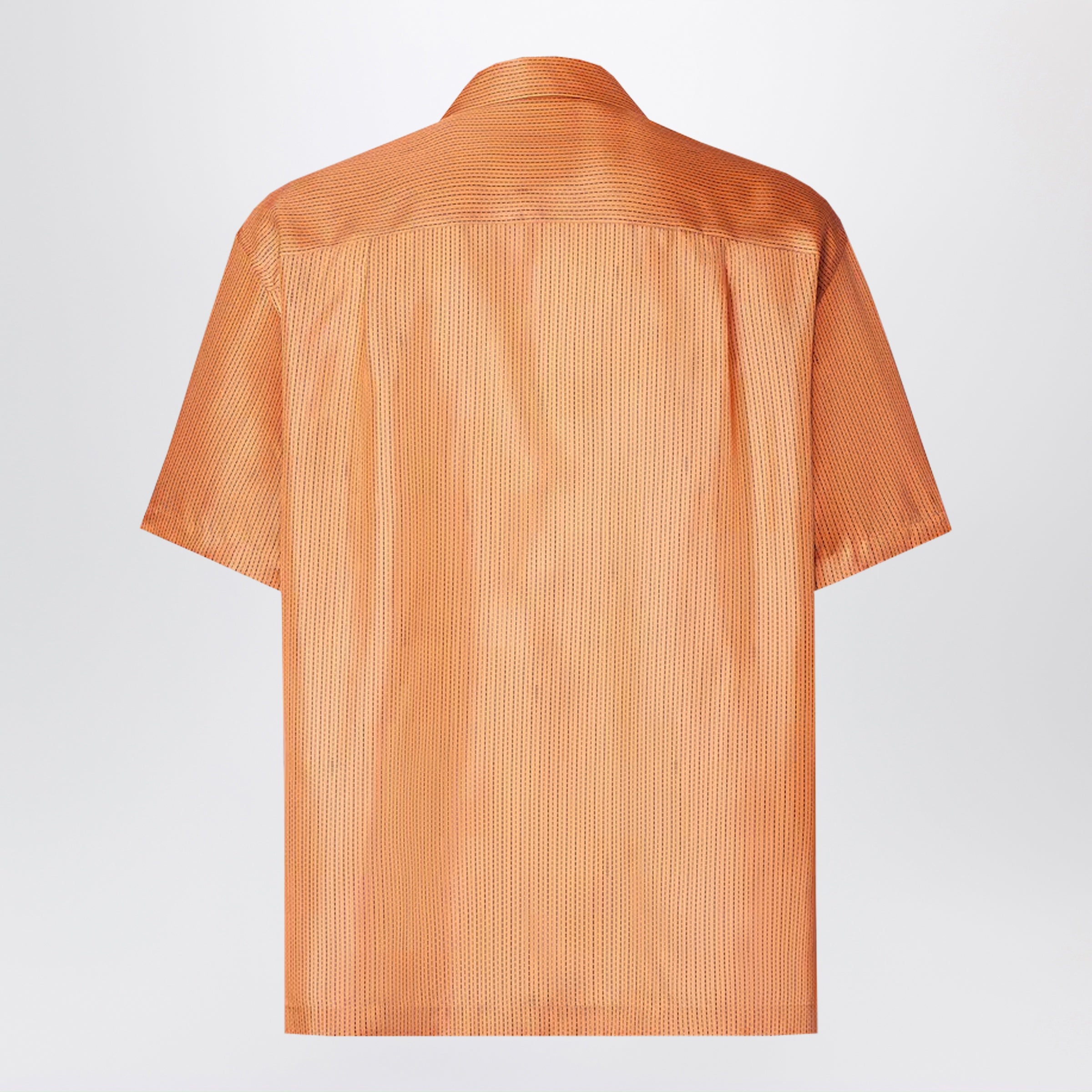 Fendi Orange Silk Shirt Men