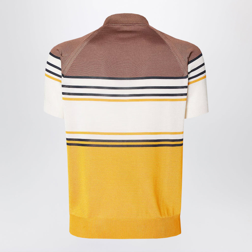Fendi Multicoloured Striped Viscose Polo Shirt Men