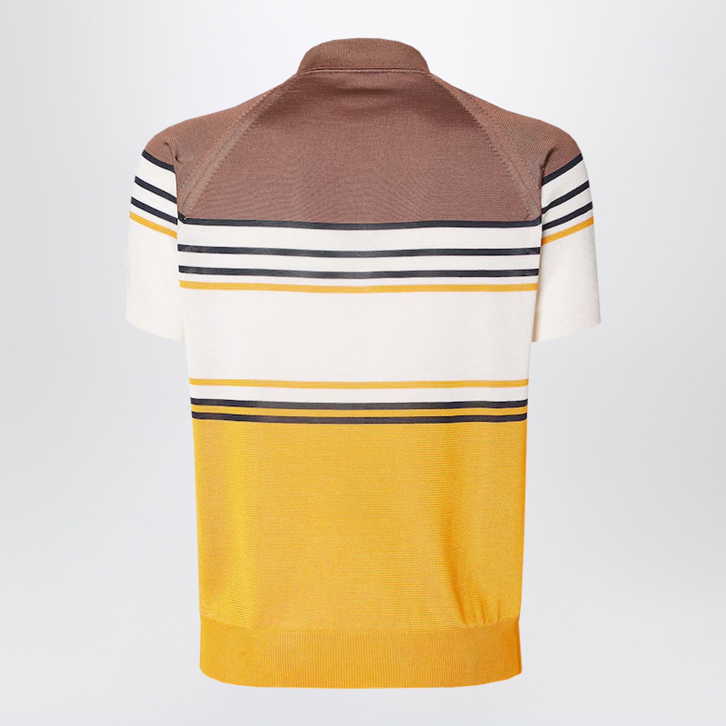 Fendi Multicoloured Striped Viscose Polo Shirt Men