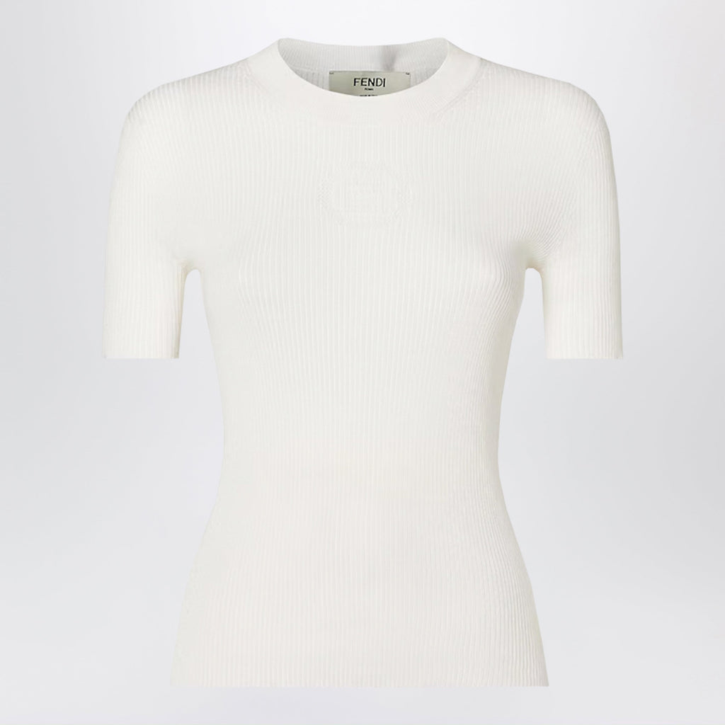 Fendi White Jumper With The Fendi 1925 Stamp Motif Women