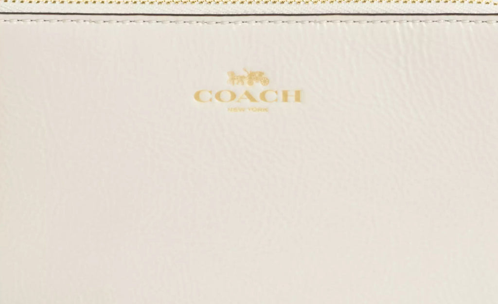 NWT Coach Leather Corner Zip Wristlet Wallet In Chalk