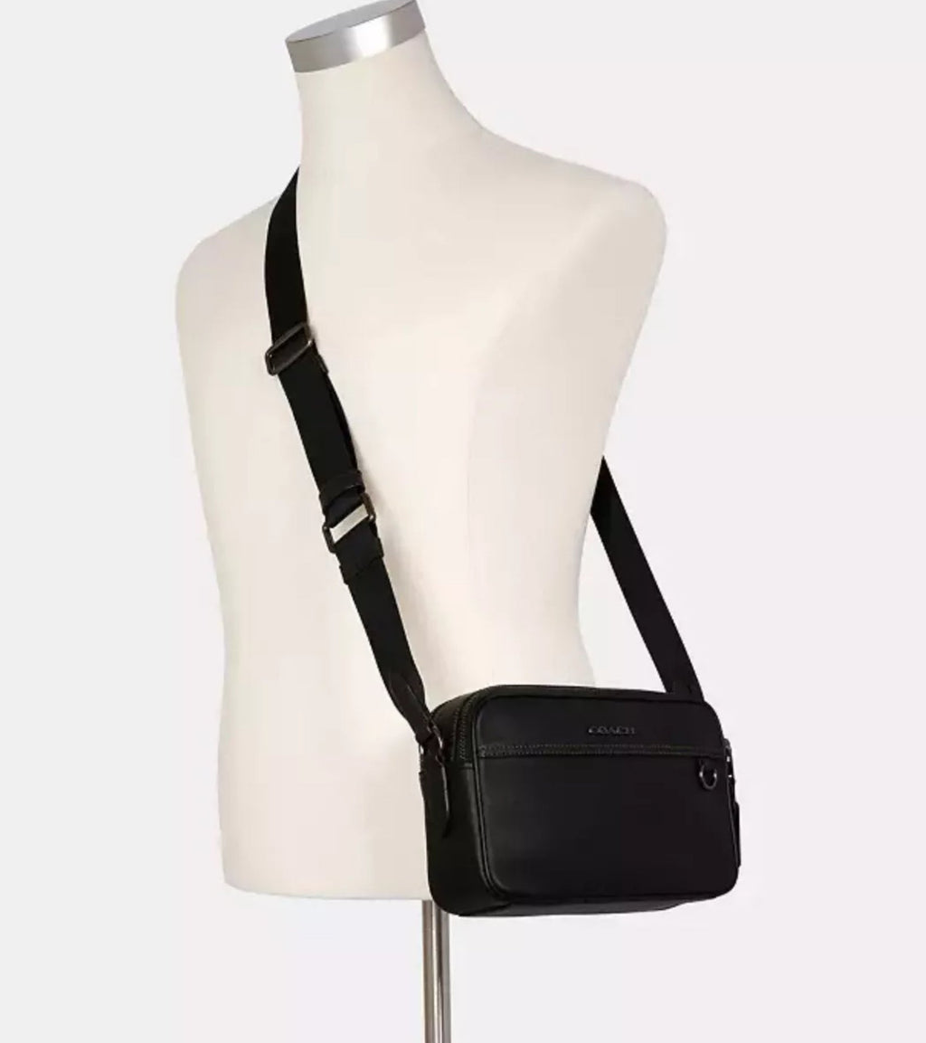 NWT Coach Men’s Graham Crossbody Bag In Smooth Calf Leather- Black