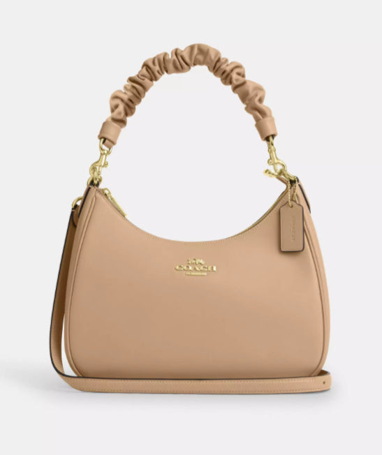 NWT Coach Leather Teri Hobo Bag In Gold/Tan
