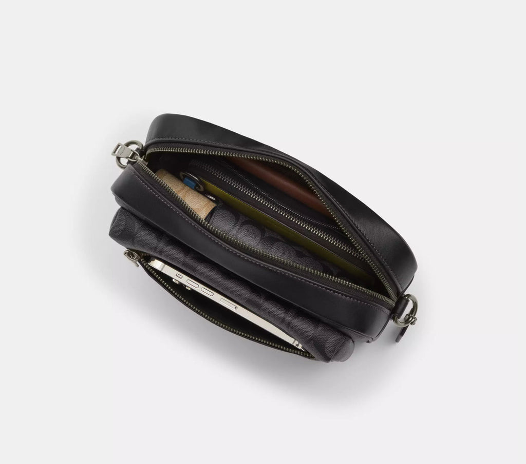NWT Coach Leather Elias Crossbody Unisex Medium Bag In Black