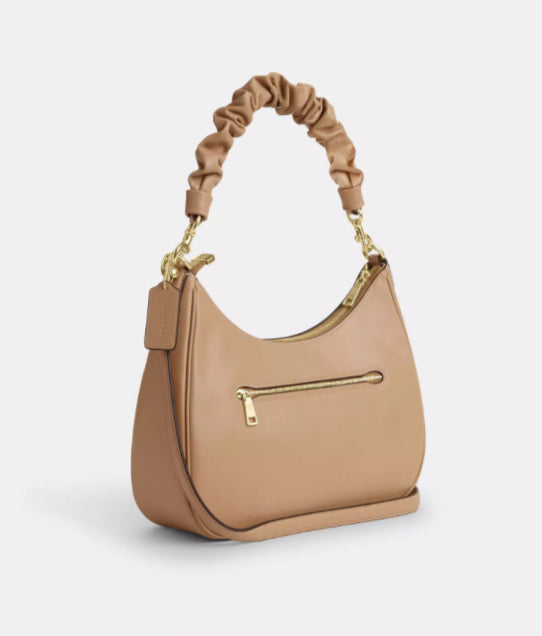 NWT Coach Leather Teri Hobo Bag In Gold/Tan