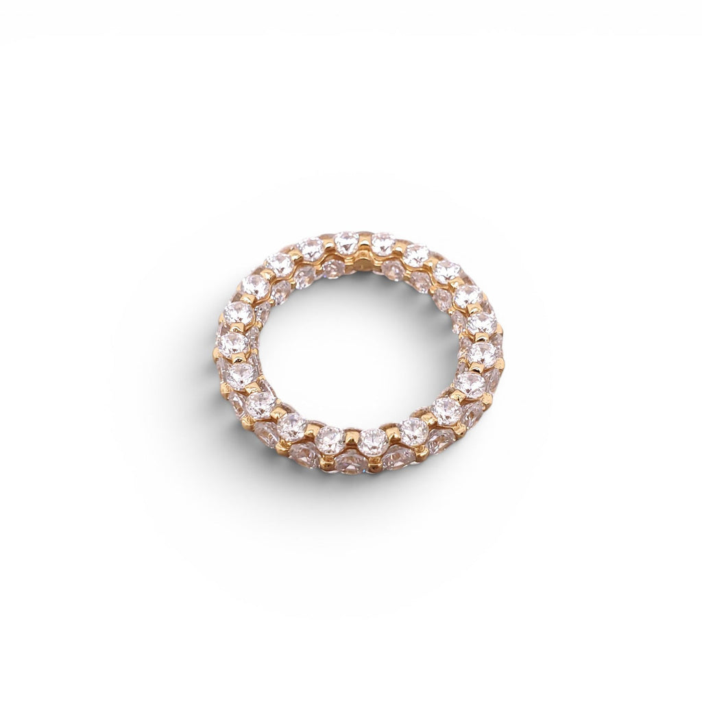 GALLERIA ARMADORO CUBIC ZIRCONIA AND STERLING SILVER RING - SIZE 7.75