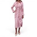 GANNI PINK SEQUIN BUTTON-UP MIDI DRESS - SIZE 34