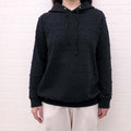 GIAMBA BLACK SWEATSHIRT WITH BLACK PEARLS - SIZE XXS