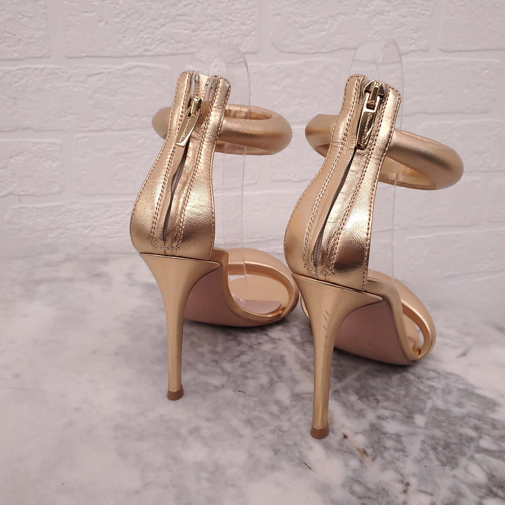 GIANVITO ROSSI BIJOUX ANKLE STRAP HIGH HEELS - SIZE 35.5