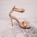 GIANVITO ROSSI BIJOUX ANKLE STRAP HIGH HEELS - SIZE 35.5