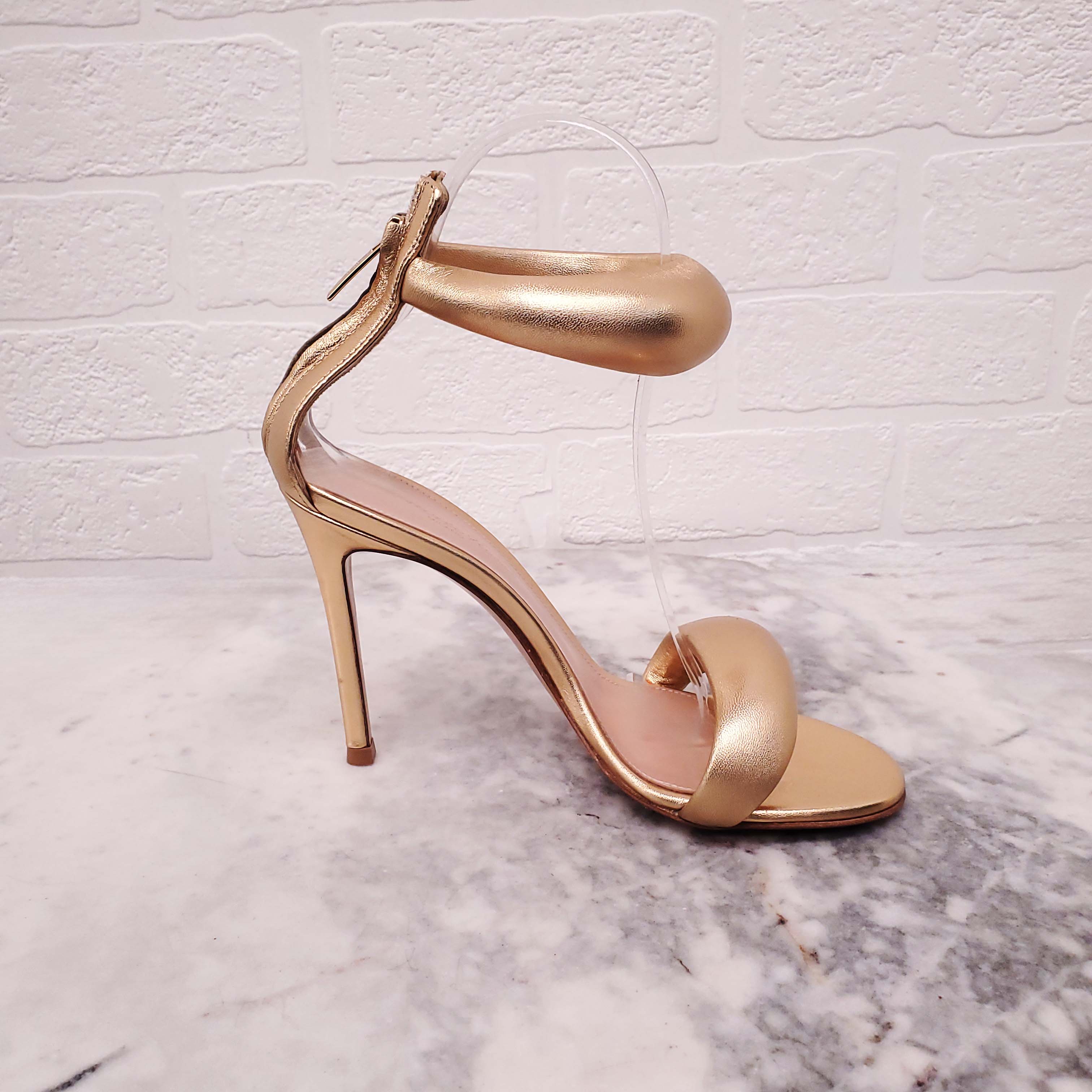 GIANVITO ROSSI BIJOUX ANKLE STRAP HIGH HEELS - SIZE 35.5