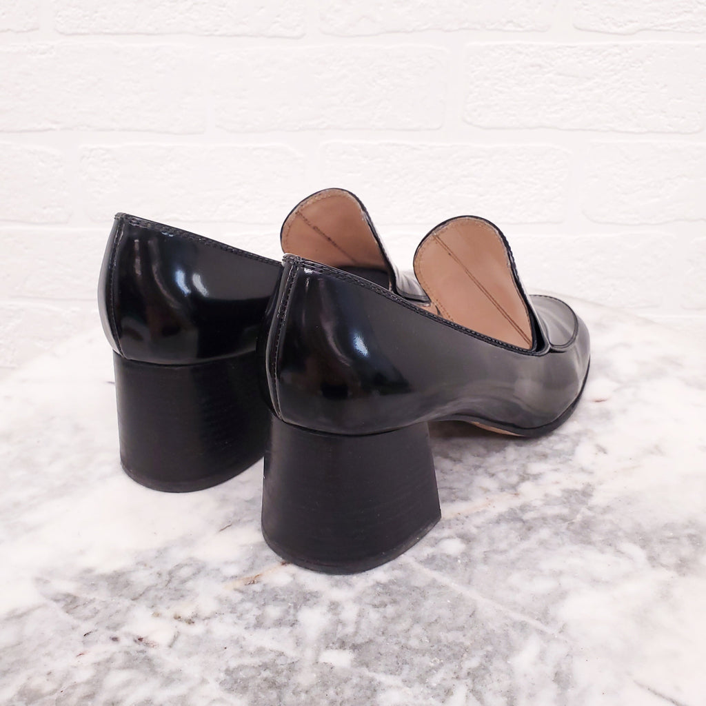 GIANVITO ROSSI BLACK PATENT MULES - SIZE 38.5