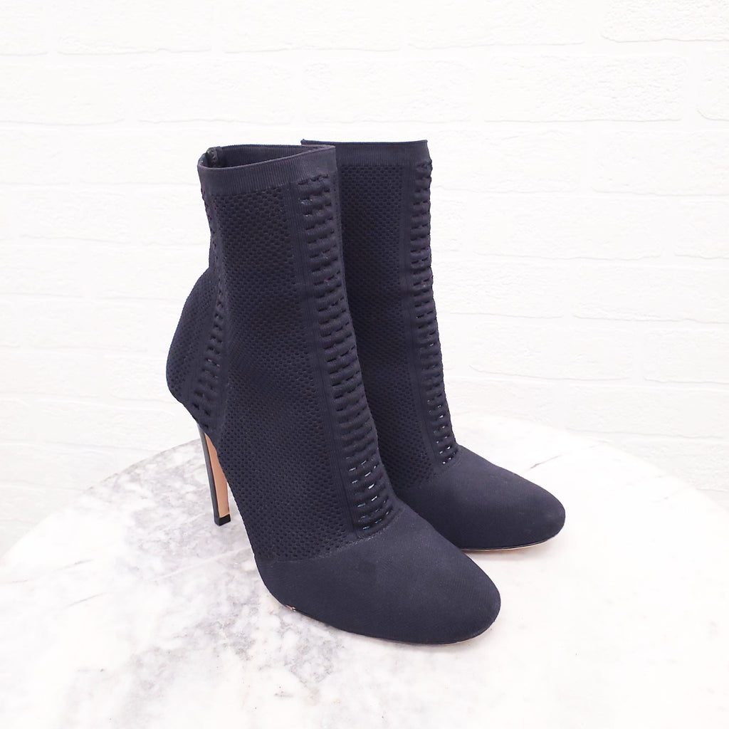 GIANVITO ROSSI BLACK SOCK BOOTIES - SIZE 37.5