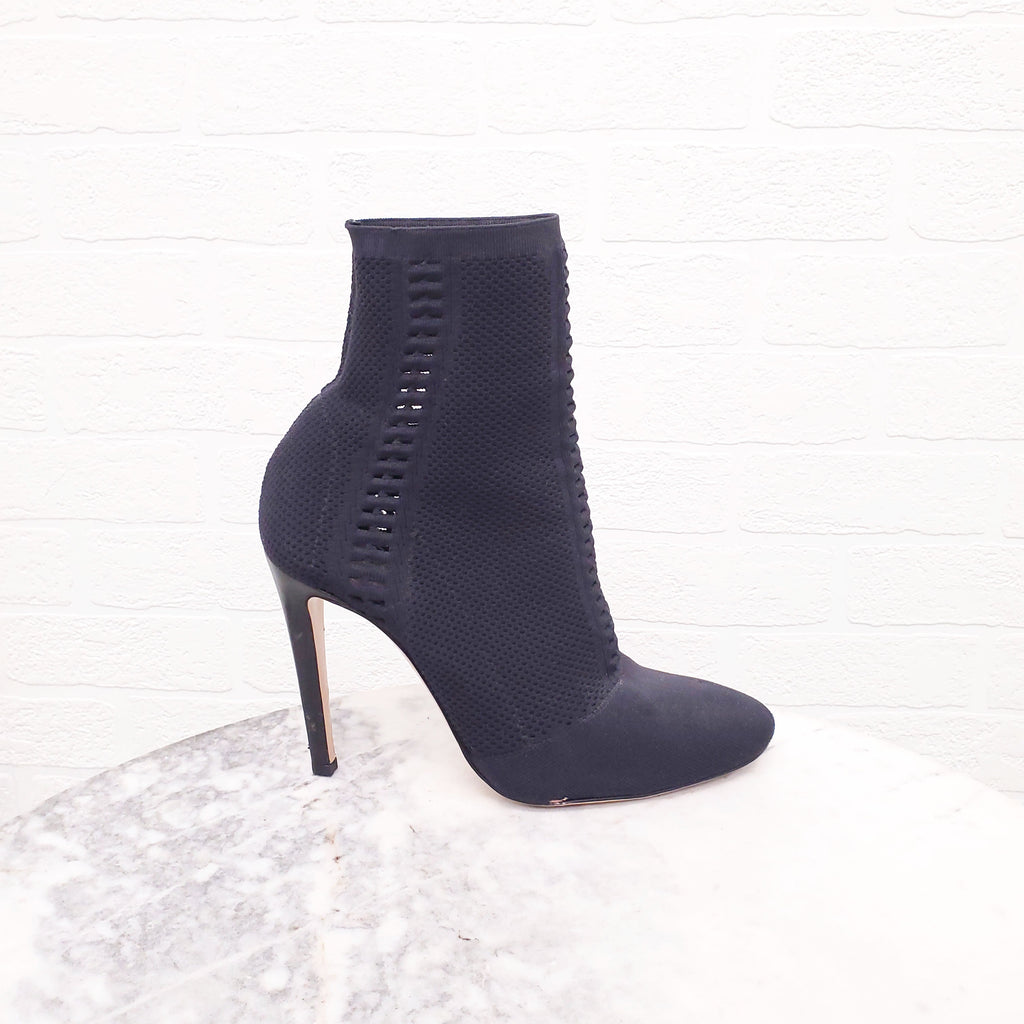 GIANVITO ROSSI BLACK SOCK BOOTIES - SIZE 37.5