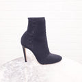 GIANVITO ROSSI BLACK SOCK BOOTIES - SIZE 37.5