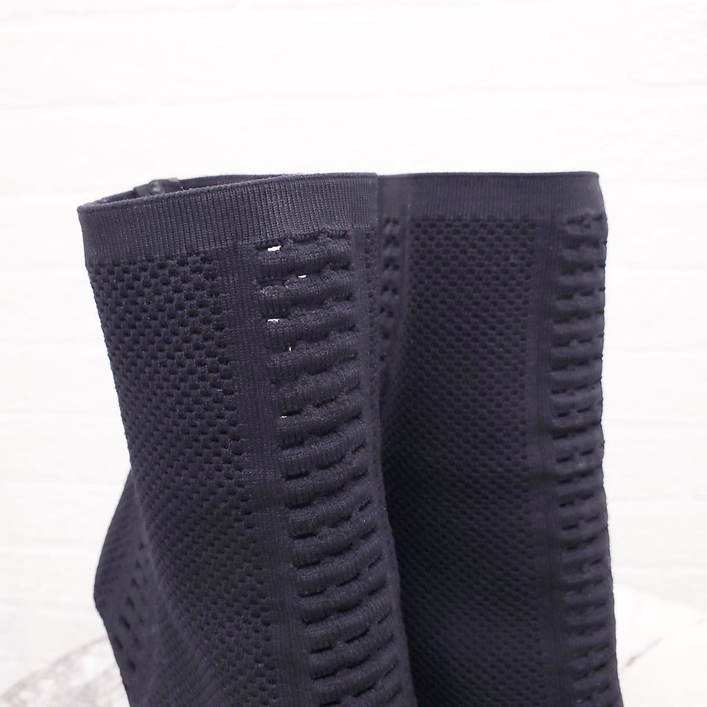 GIANVITO ROSSI BLACK SOCK BOOTIES - SIZE 37.5