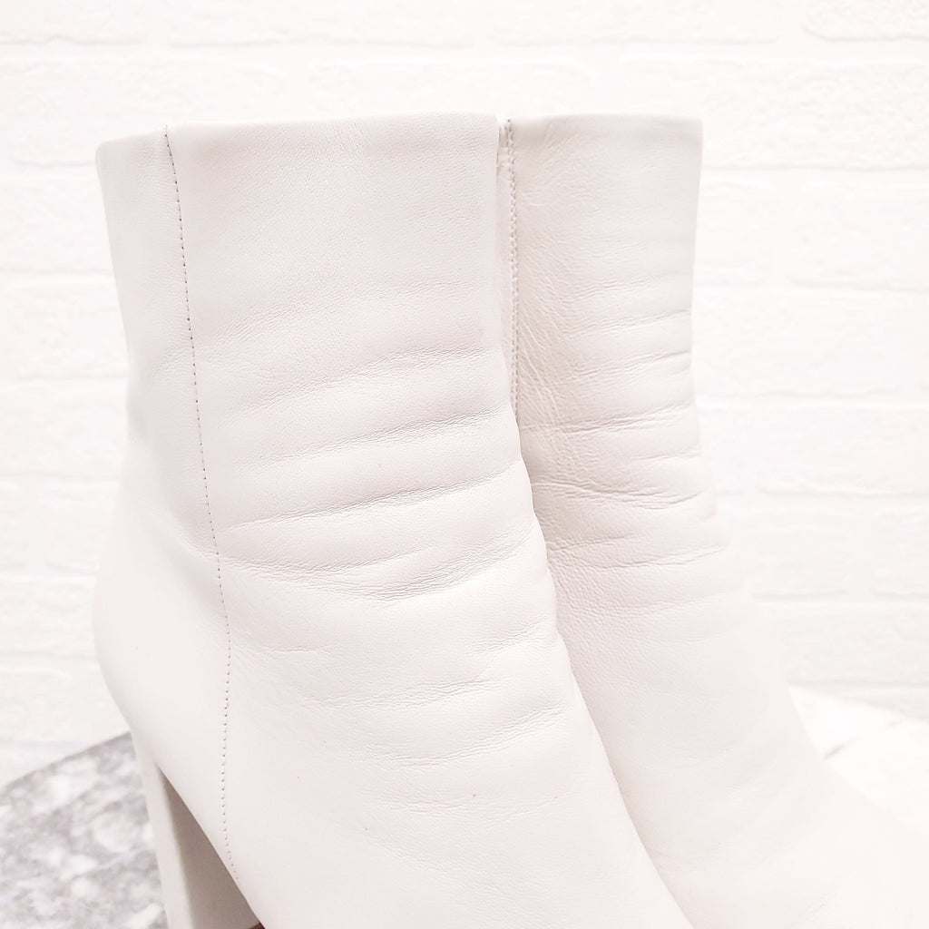 GIANVITO ROSSI CREAM LEATHER BOOTS - SIZE 37.5