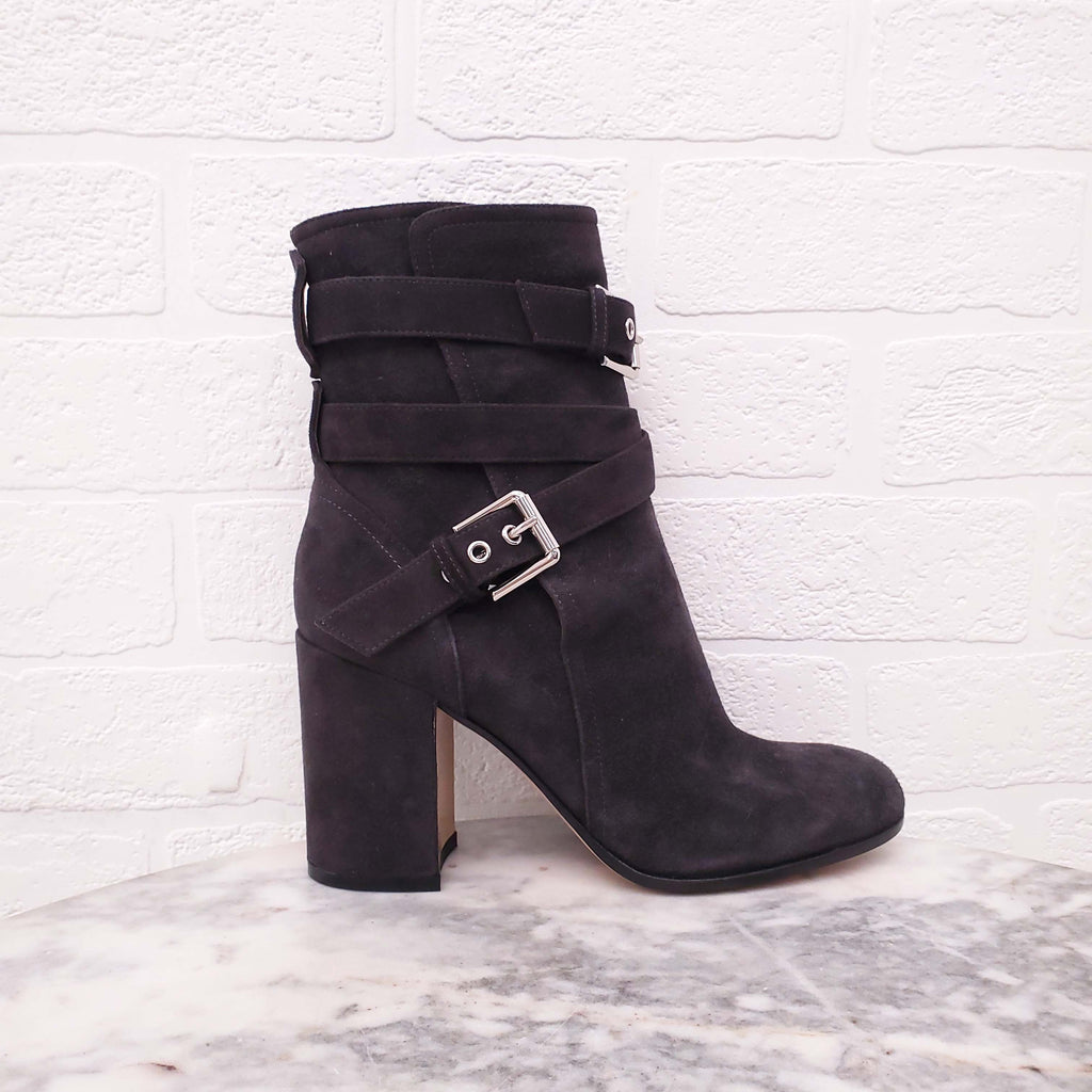 GIANVITO ROSSI GREY SUEDE BOOTIES - SIZE 36.5