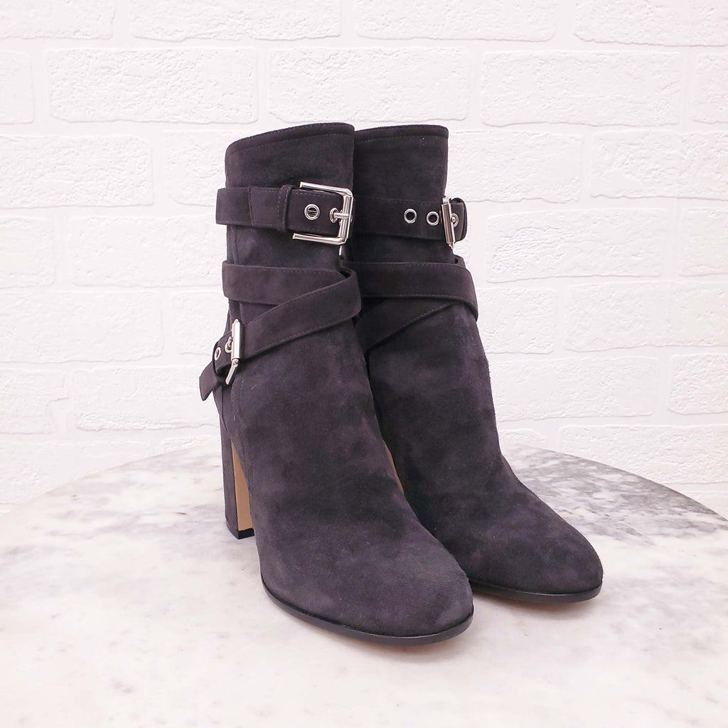GIANVITO ROSSI GREY SUEDE BOOTIES - SIZE 36.5