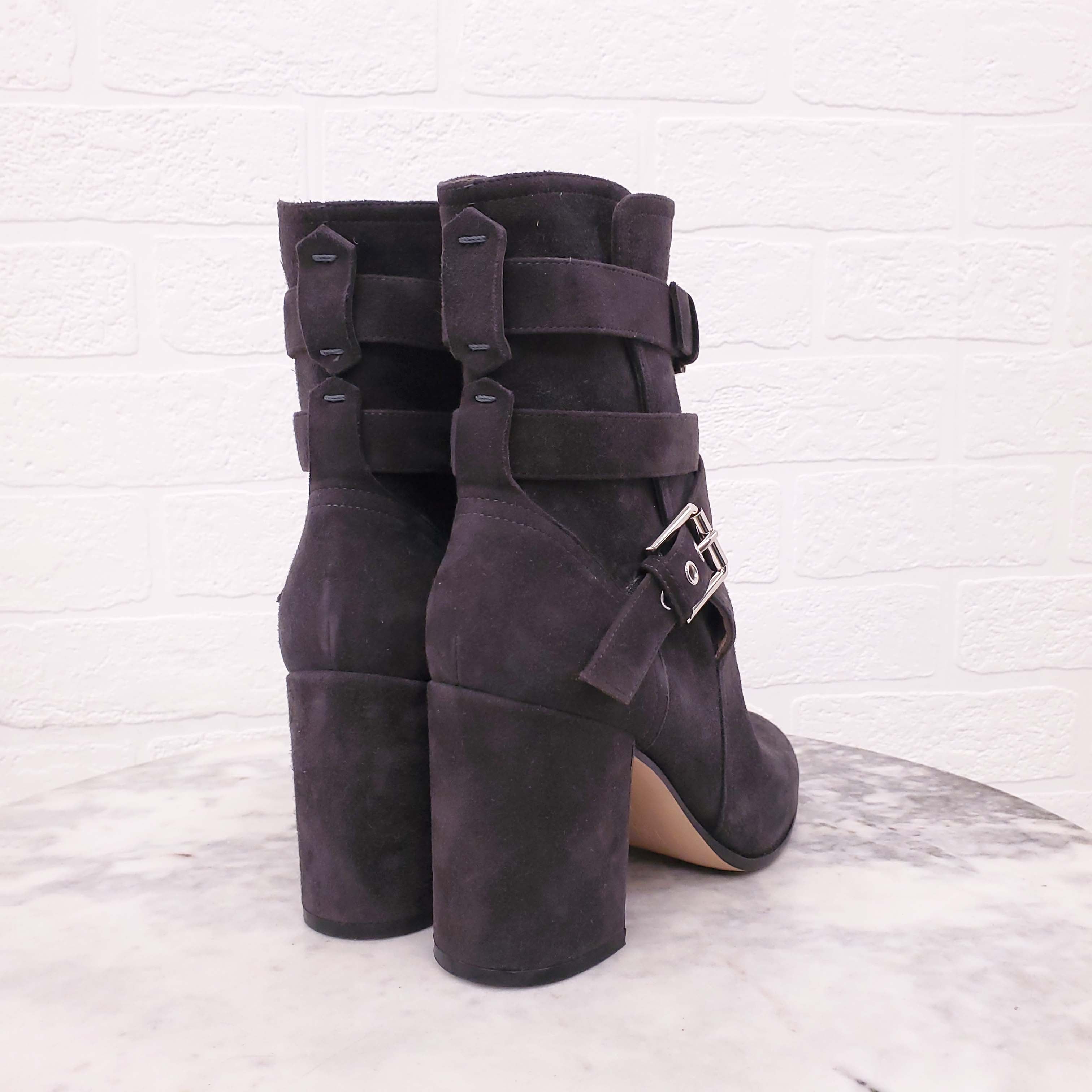 GIANVITO ROSSI GREY SUEDE BOOTIES - SIZE 36.5