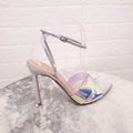 GIANVITO ROSSI IRRIDESCENT PVC HEELS - SIZE 40