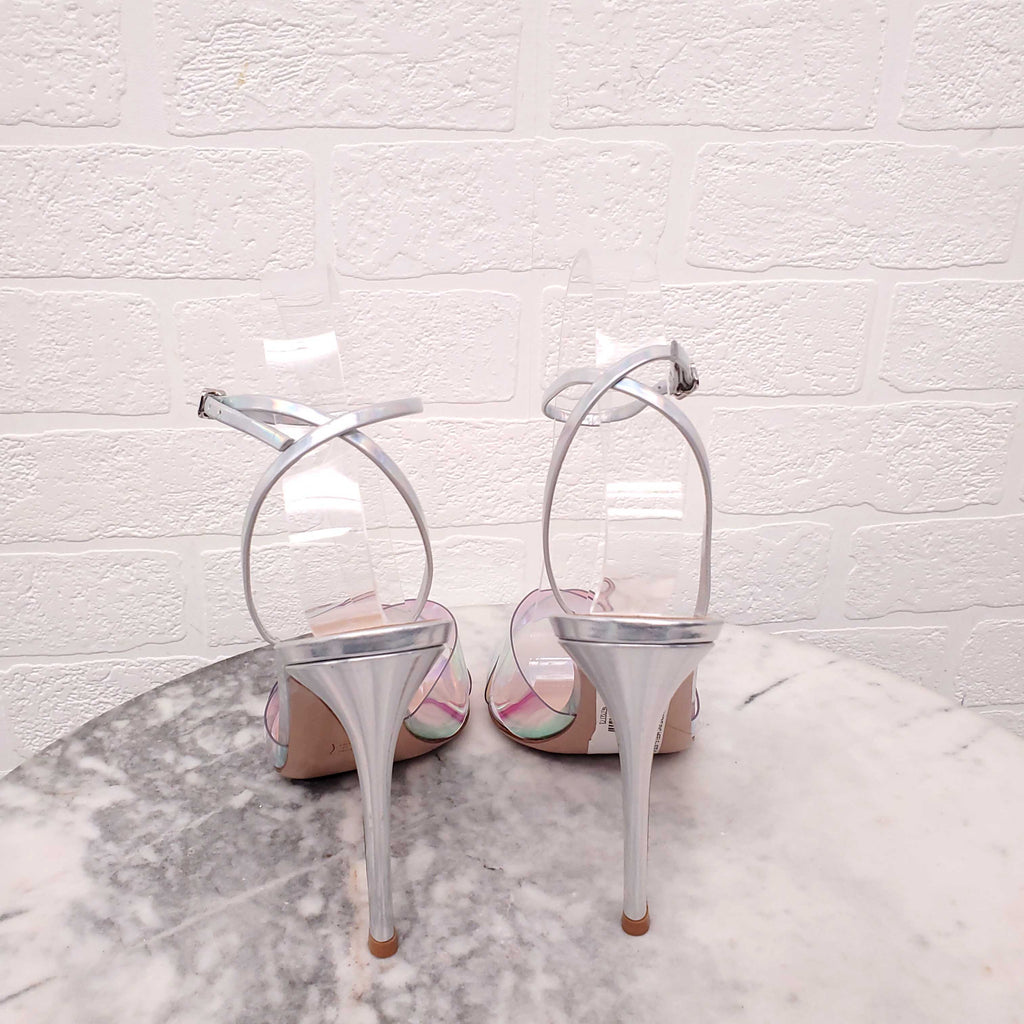 GIANVITO ROSSI IRRIDESCENT PVC HEELS - SIZE 40
