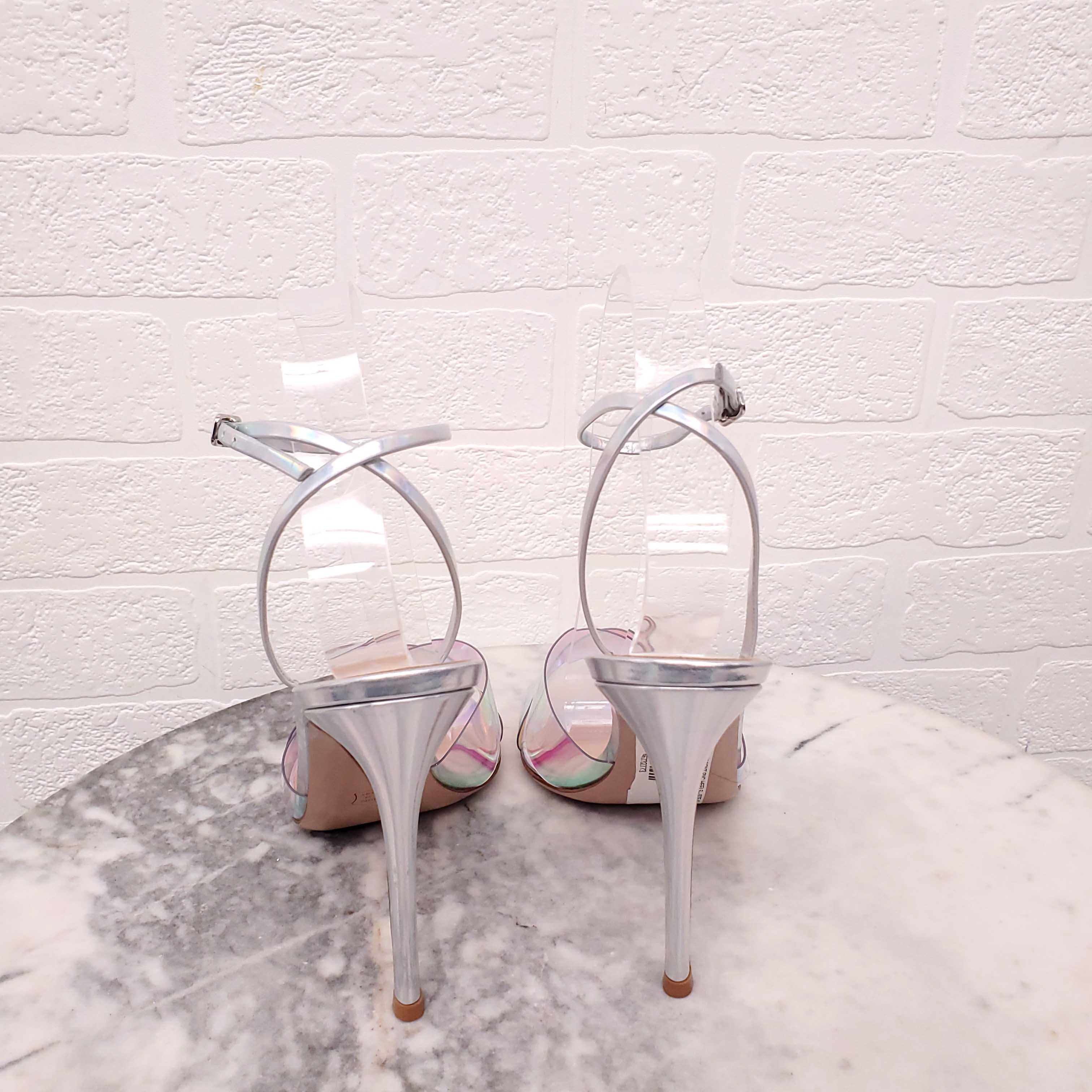 GIANVITO ROSSI IRRIDESCENT PVC HEELS - SIZE 40