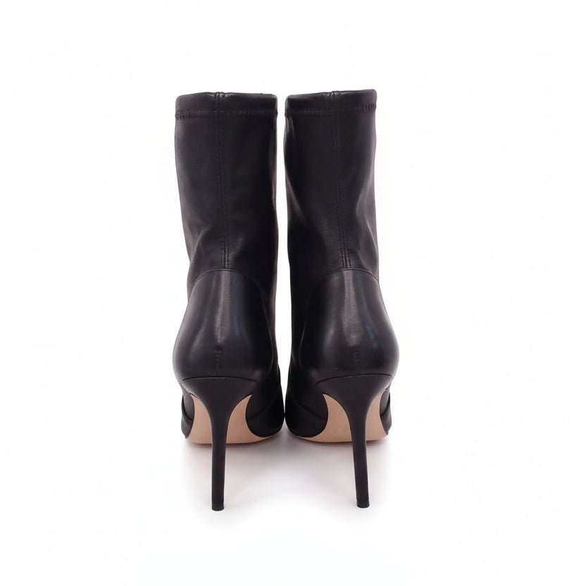 STUART WEITZMAN BLACK LEATHER STILETTO BOOTIES - SIZE 6.5