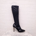 GIUSEPPE ZANOTTI LEATHER CALF BOOTS WITH PATENT DETAIL - SIZE 36.5