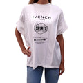 GIVENCHY ASYMMETRICAL WHITE GRAPHIC T-SHIRT - SIZE M