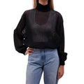 GIVENCHY BLACK STRIPED SHEER TOP - SIZE M
