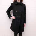 GIVENCHY BLACK WOOL PEACOAT - SIZE 42