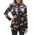 GIVENCHY BUTTERFLY PATTERNED FLORAL SILK BLOUSE - SIZE 40
