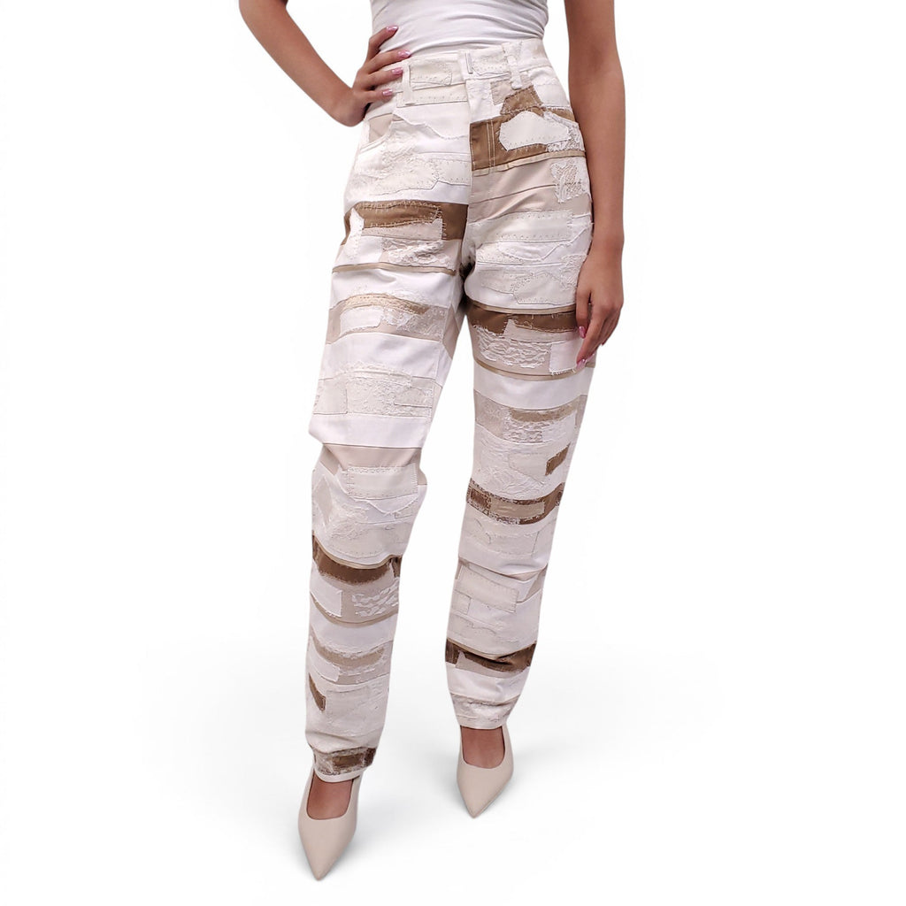 GIVENCHY CREAM PATCHWORK JEANS - MEN'S SIZE 34