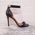GIVENCHY CROC EMBOSSED LEATHER HEELS WITH SILVER BUCKLE - SIZE 40