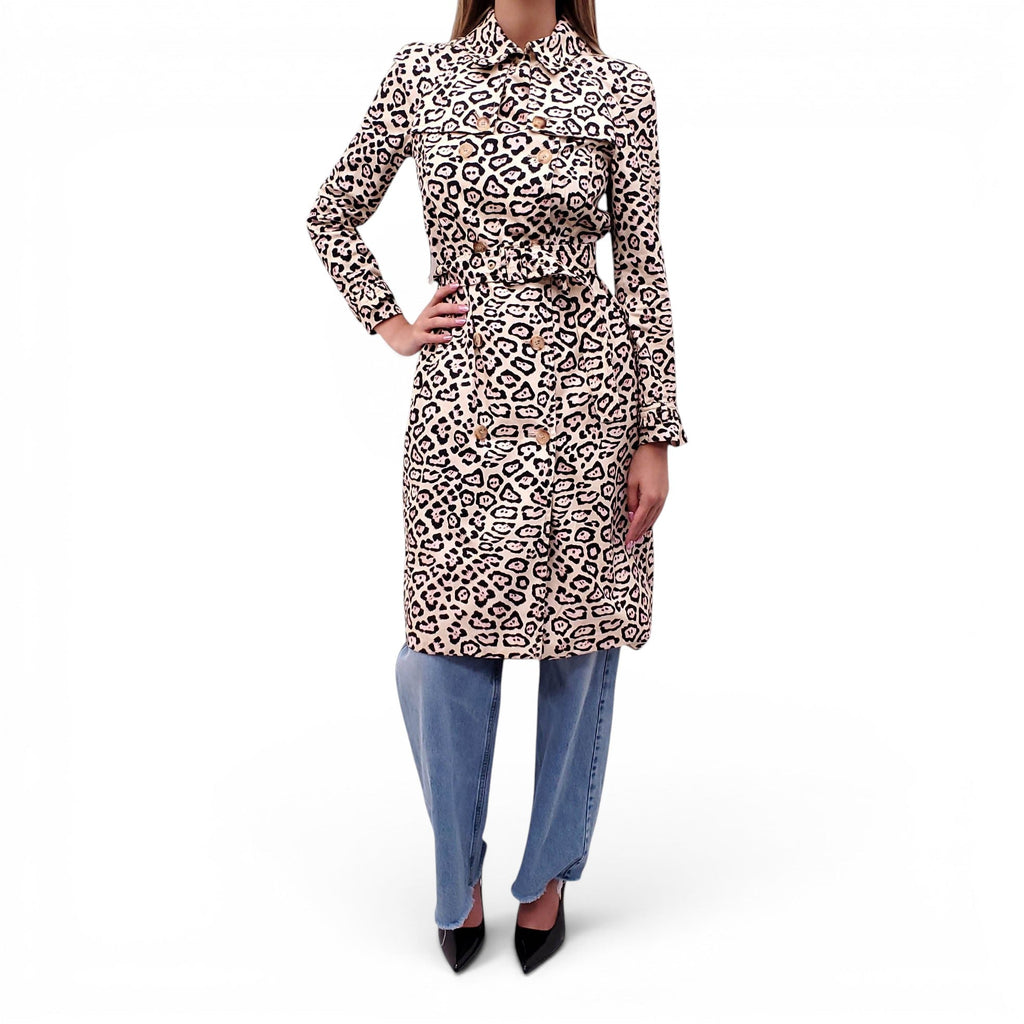 GIVENCHY LEOPARD PATTERNED TRENCH COAT - SIZE 38