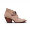 GIVENCHY NUDE SUEDE BOOTIES WITH SILVER STUDS AND BUCKLE - SIZE 38.5