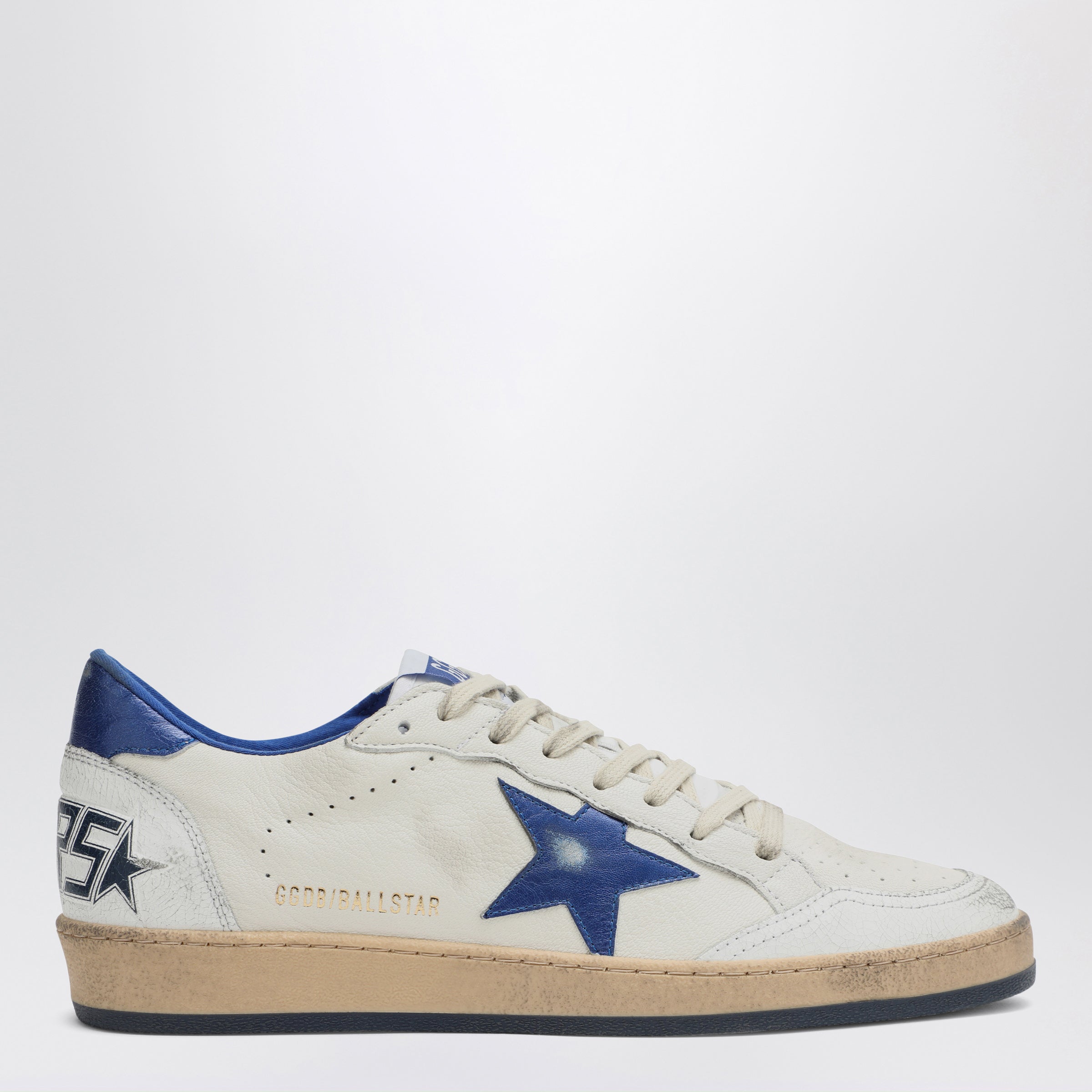 Golden Goose White/Metallic Blue Ballstar Sneakers Men