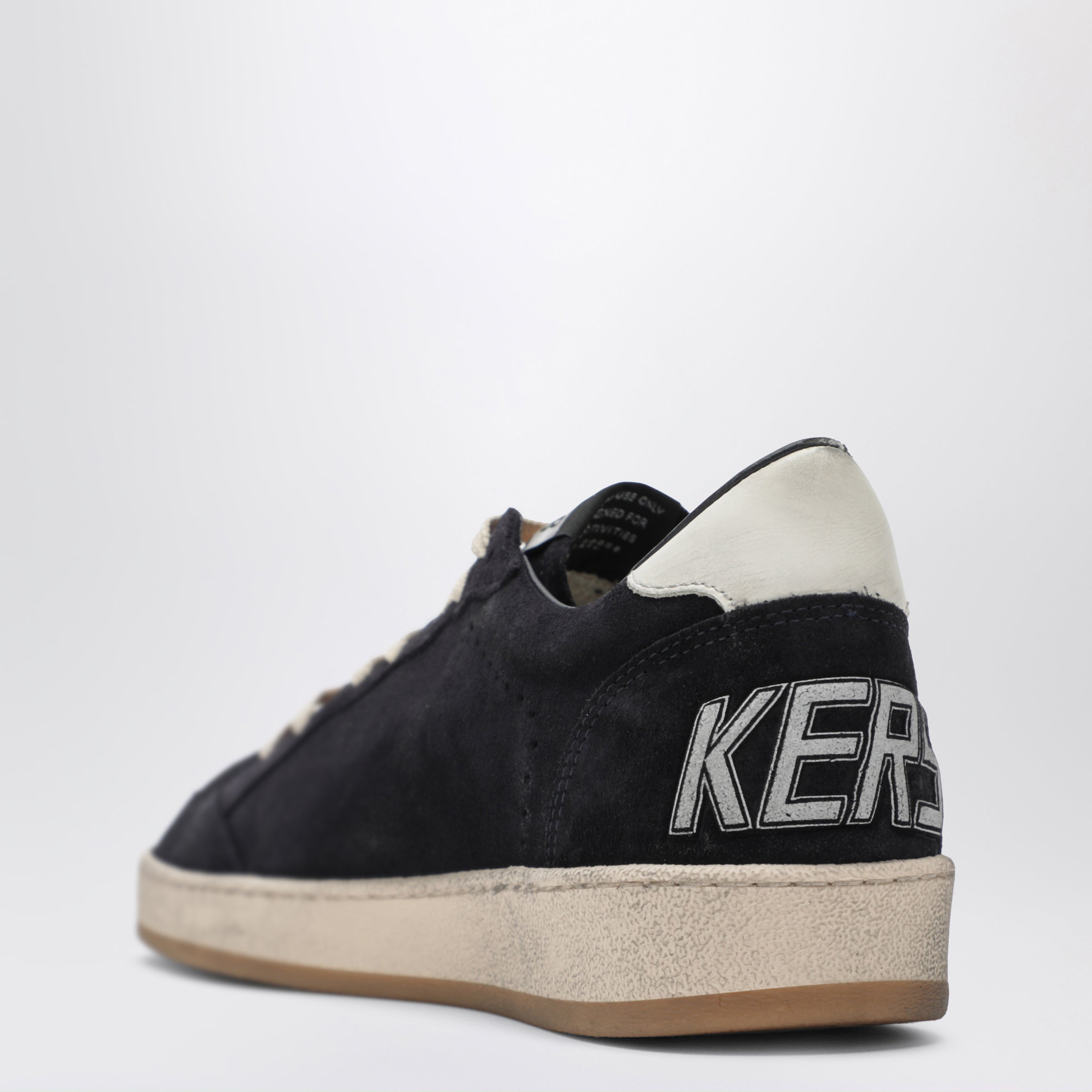 Golden Goose Dark Blue/White Ball Star Sneakers In Suede And Leather Men