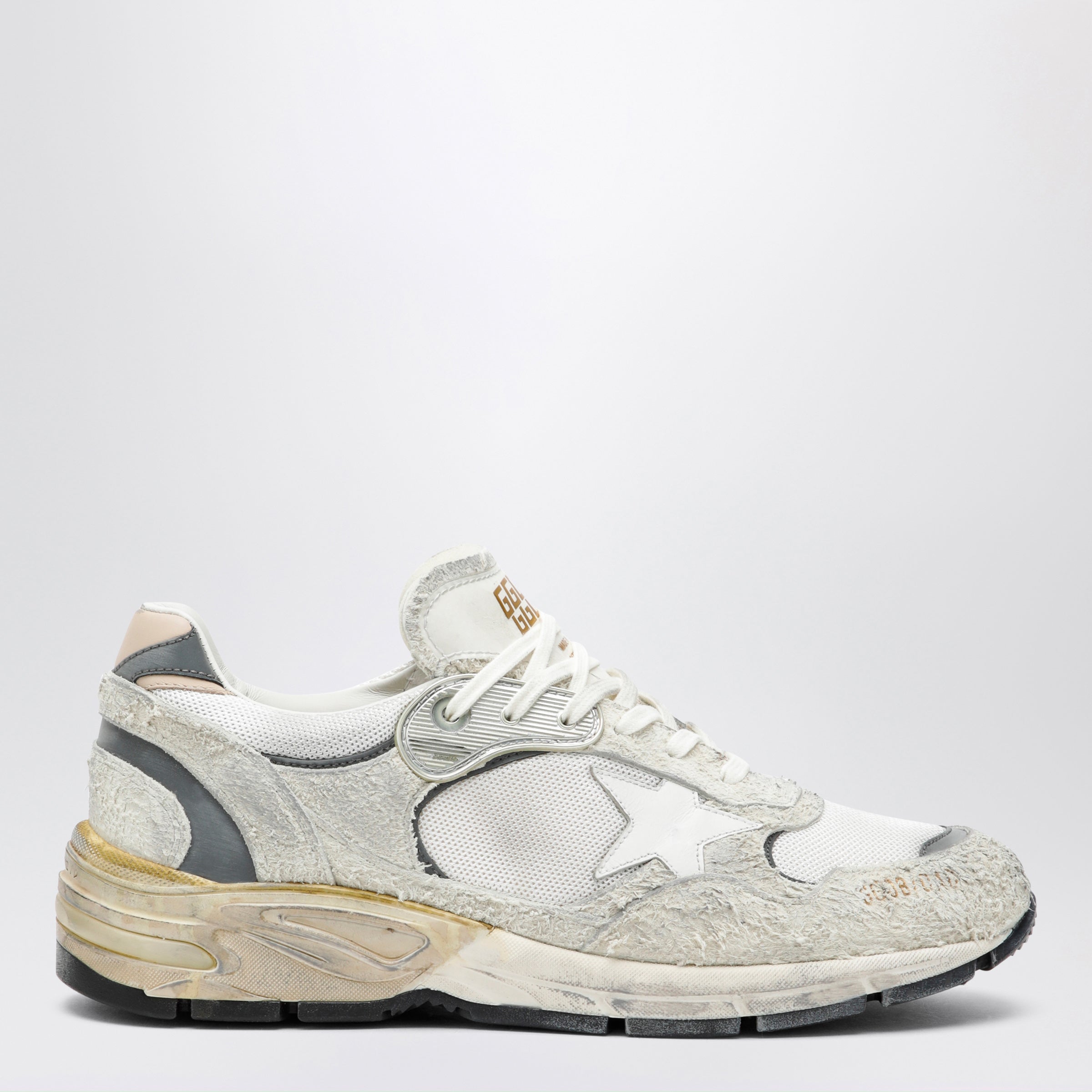 Golden Goose Dad-Star Trainers In Suede And White/Silver Mesh Men