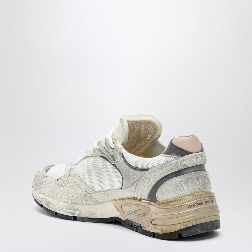 Golden Goose Dad-Star Trainers In Suede And White/Silver Mesh Men
