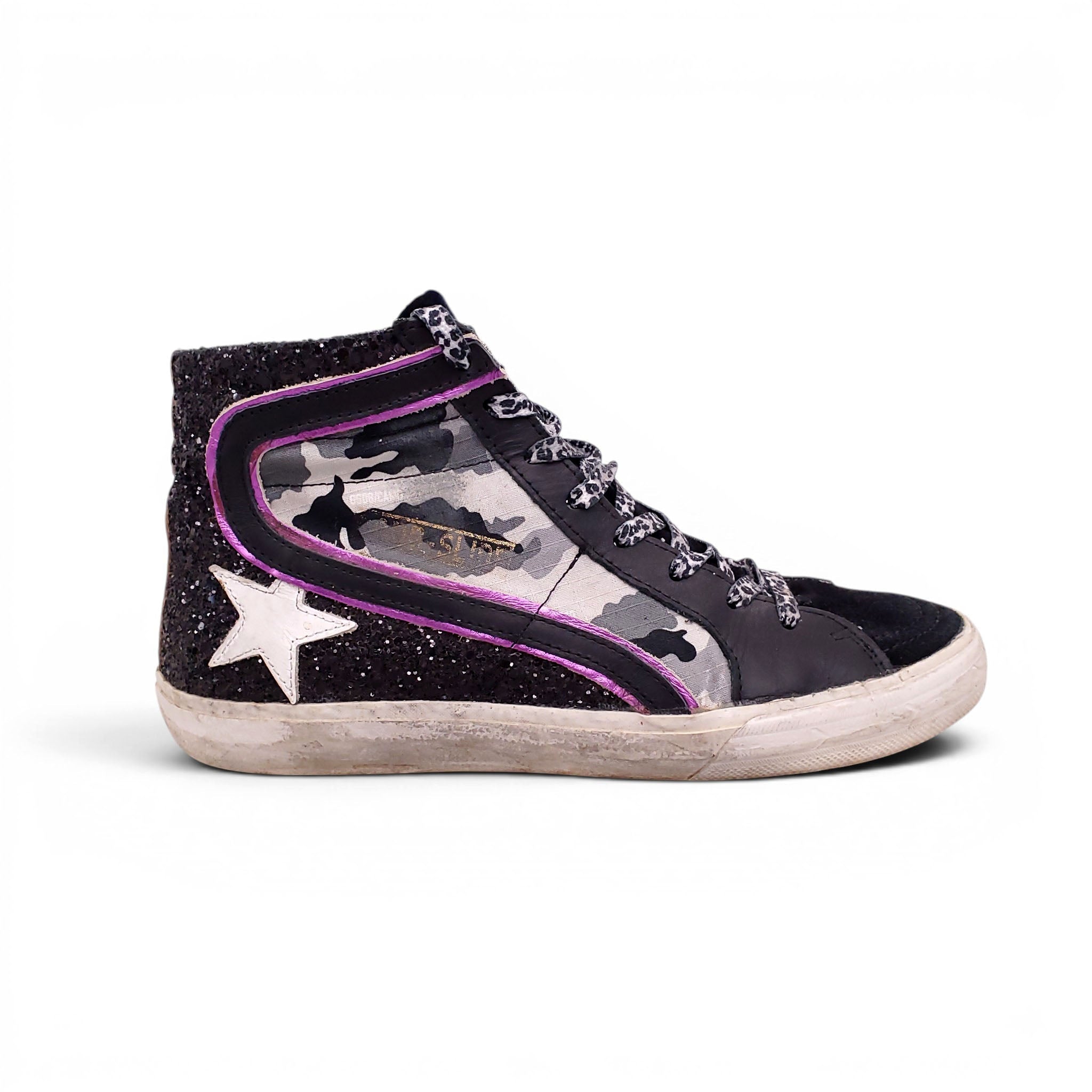 GOLDEN GOOSE BLACK SLIDE SNEAKERS - SIZE 38