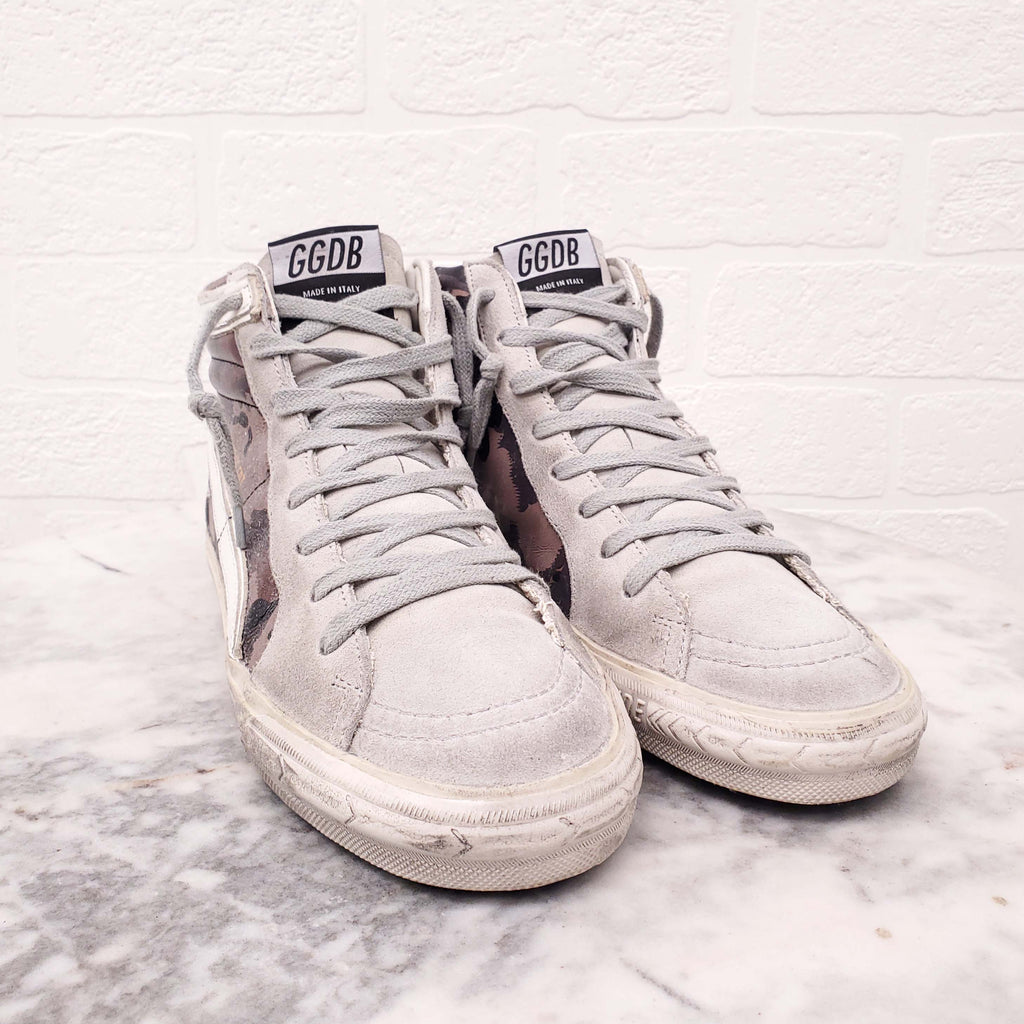 GOLDEN GOOSE CAMO 'SLIDE' SNEAKERS - SIZE 36